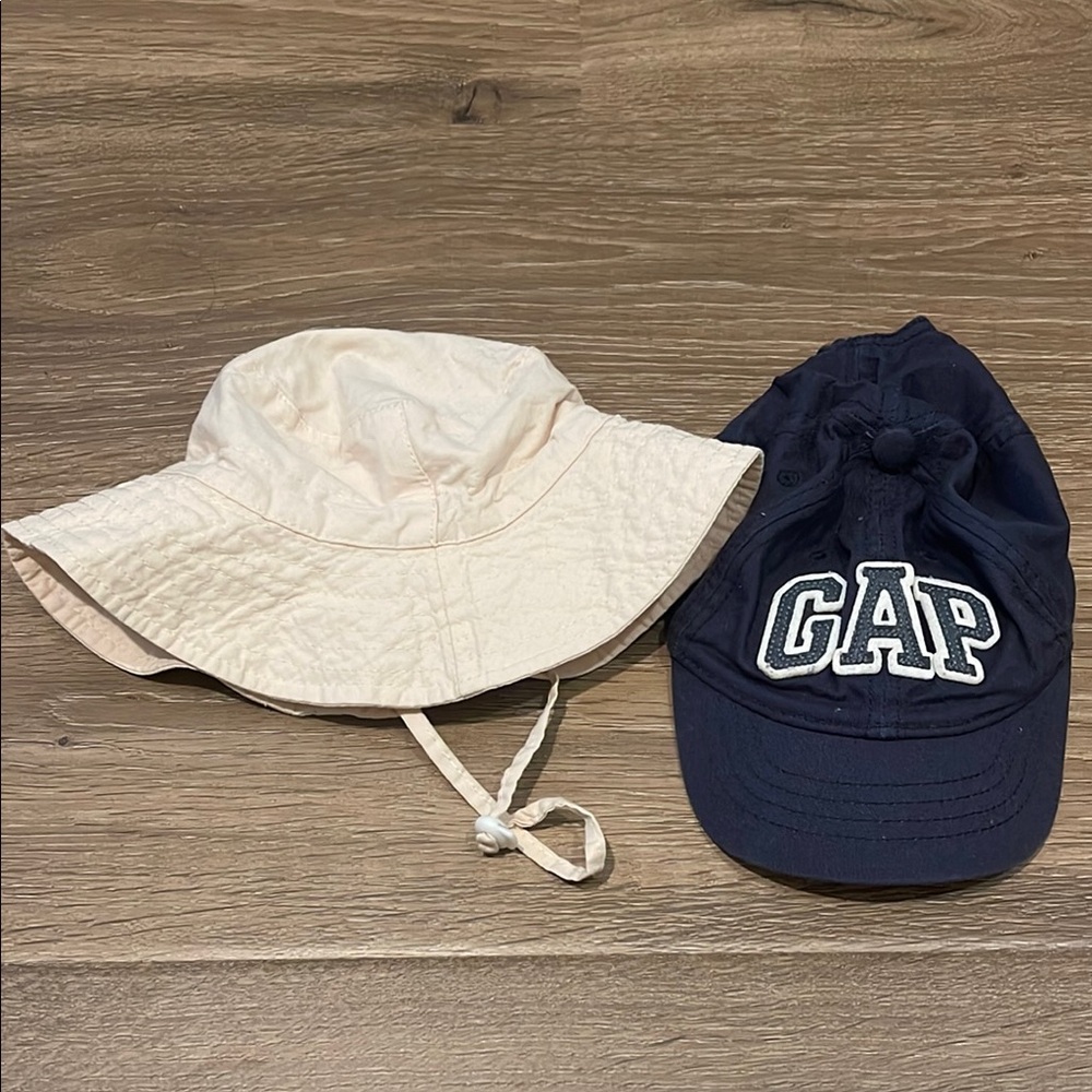 GAP Kids Navy Cap and Beige Sun Hat Set